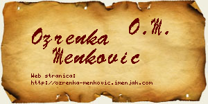 Ozrenka Menković vizit kartica